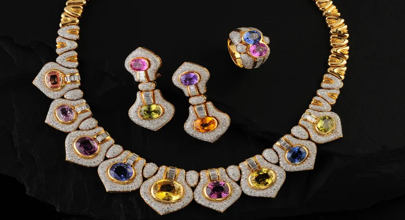 Набор с фэнси-сапфирами
